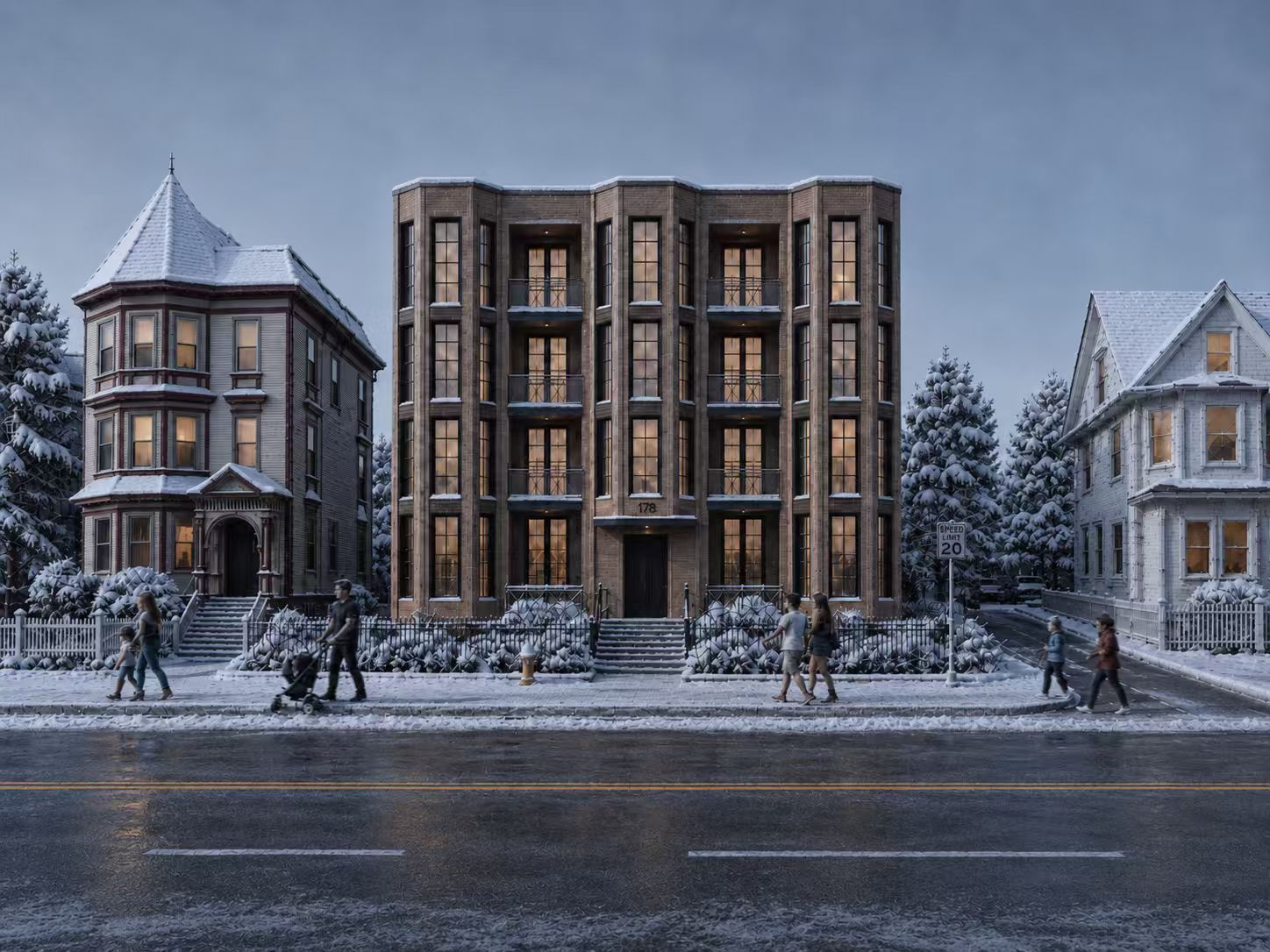 Street facade · winter rendering